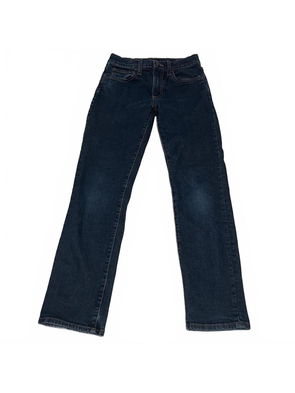 Gap Denim Boys Size 12 Jeans Slim Stretch Straight Adjustable Waist Dark Wash